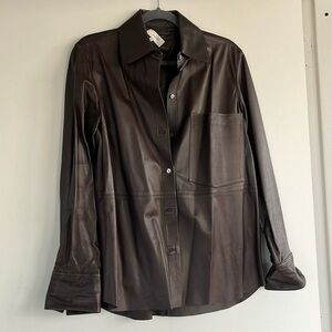 Vince Brown Leather Shirt